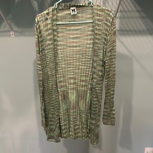 Missoni Striped Green and Brown Open Cardigan